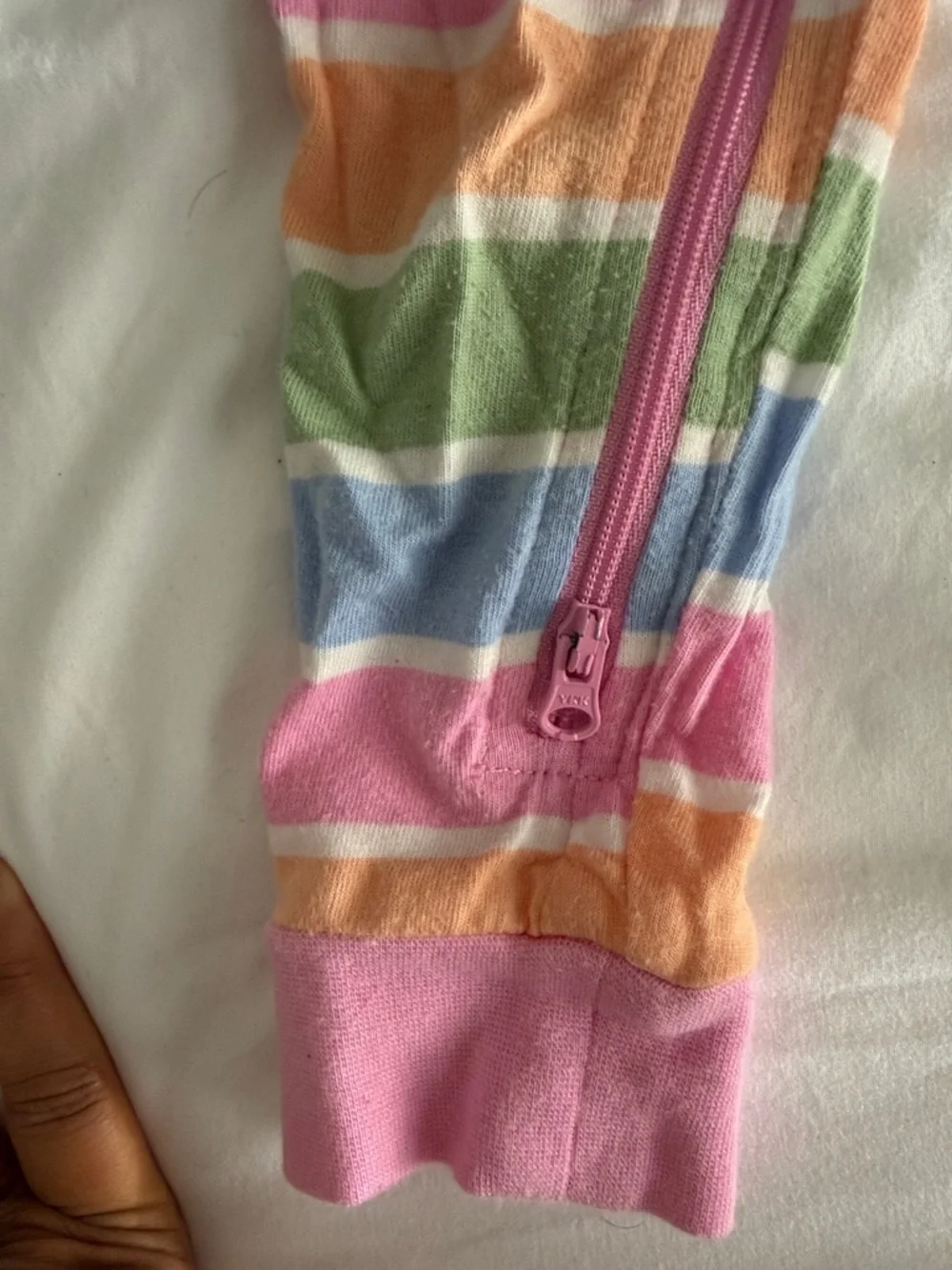 Kids Striped Zip One-Piece - Pink & Multicolor